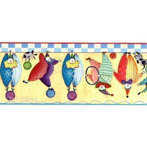 Wallies Dana Simpson Bumble Tumble Clowns Dog Cartoon Wallpaper Border 2 Rolls